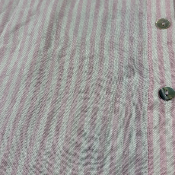 Vintage Havana Locals Only Oversized Striped Button Down Pink/White Graphic Sz M - Picture 8 of 14